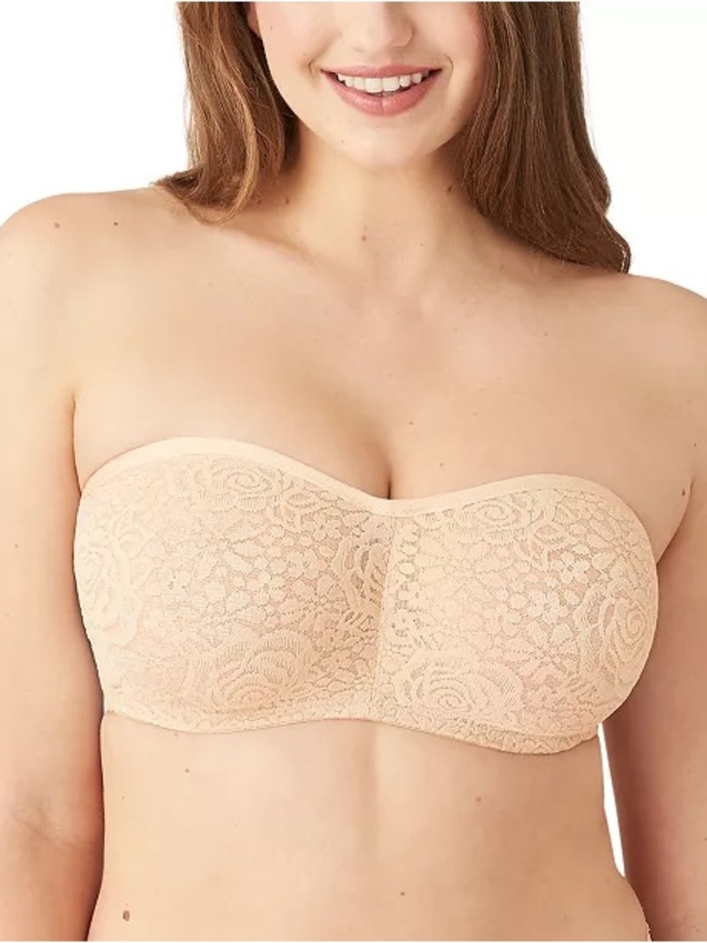 NWT Wacoal Halo Lace Strapless Convertible Bra 854205 in Beige, Women's 32DD